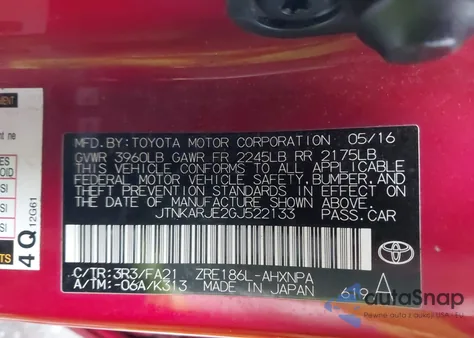 2016 Scion Im from USA, damaged, VIN JTNKARJE2GJ522133